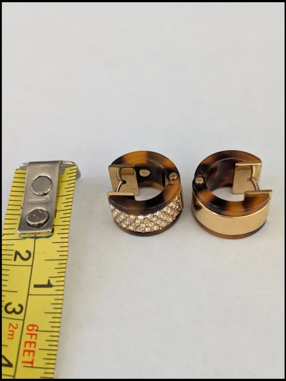 Michael Kors Tortoise Hoop Earrings with Crystal Pavé